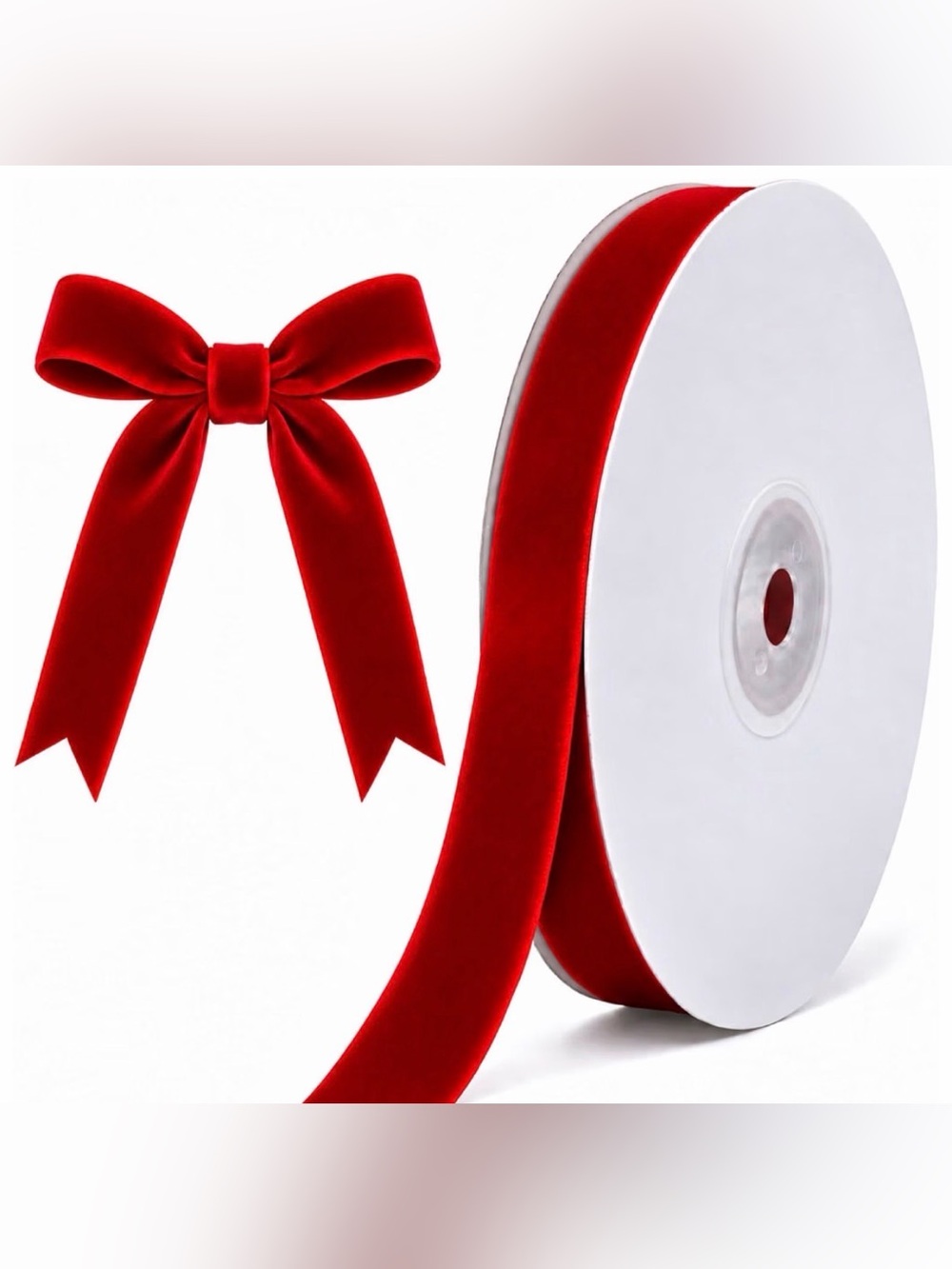 NWT Red Velvet Ribbon Roll - Decorative Holiday Ribbon - 5/8 x 20 yards